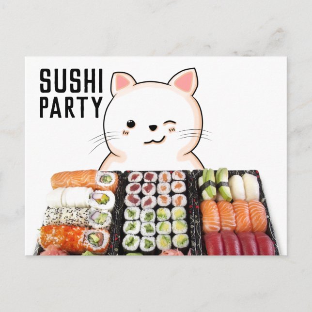 CARTES POSTALES CHAT SUSHI (Devant)