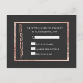 Cartes postales Chic Faux Rose Gold RSVP