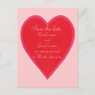 Cartes postales 'Cœur rouge fusionné, mariage à ne