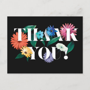 Cartes postales colorées en Merci Mariage botaniqu