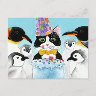 Cartes postales d'anniversaire de manchots en cost