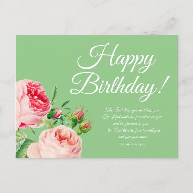Cartes postales d'anniversaire Nombres 6:24-26 Fle (Devant)