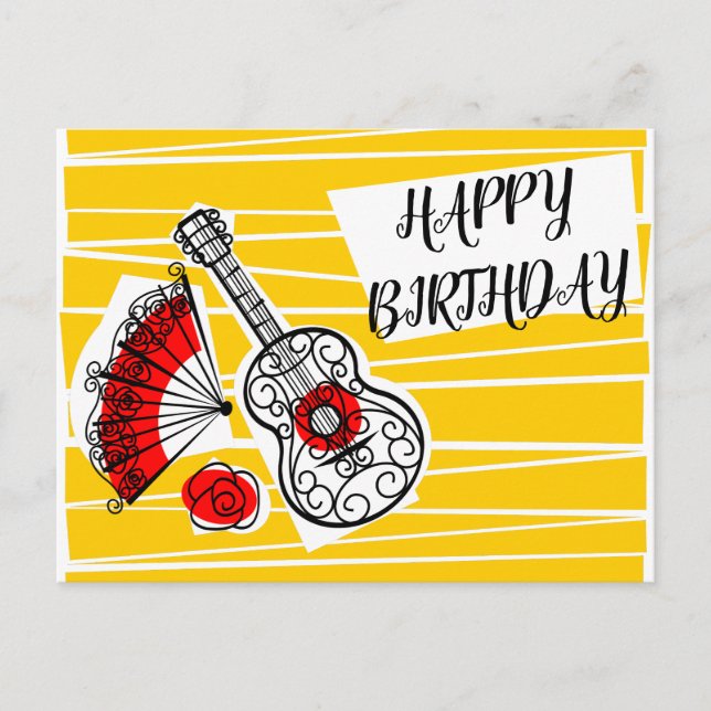 Cartes postales d'anniversaire Souvenirs espagnols (Devant)