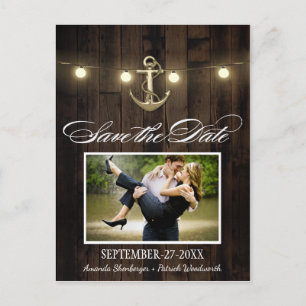 Cartes postales d'annonce de mariage à l'ancre nau