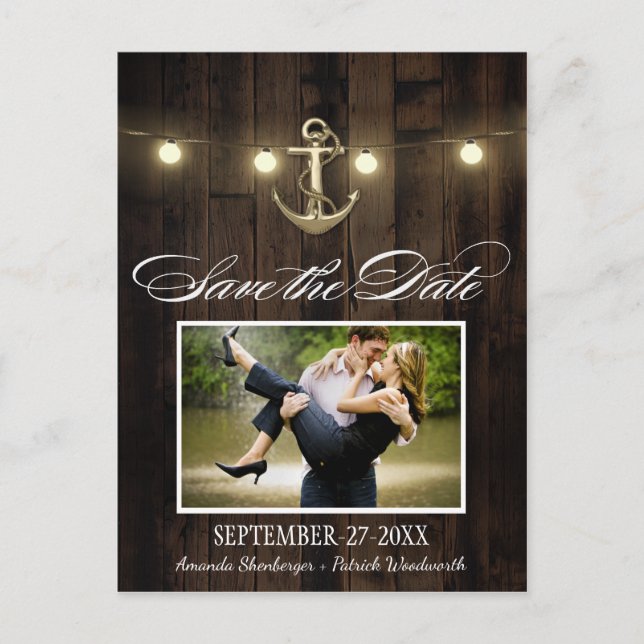 Cartes postales d'annonce de mariage à l'ancre nau (Devant)