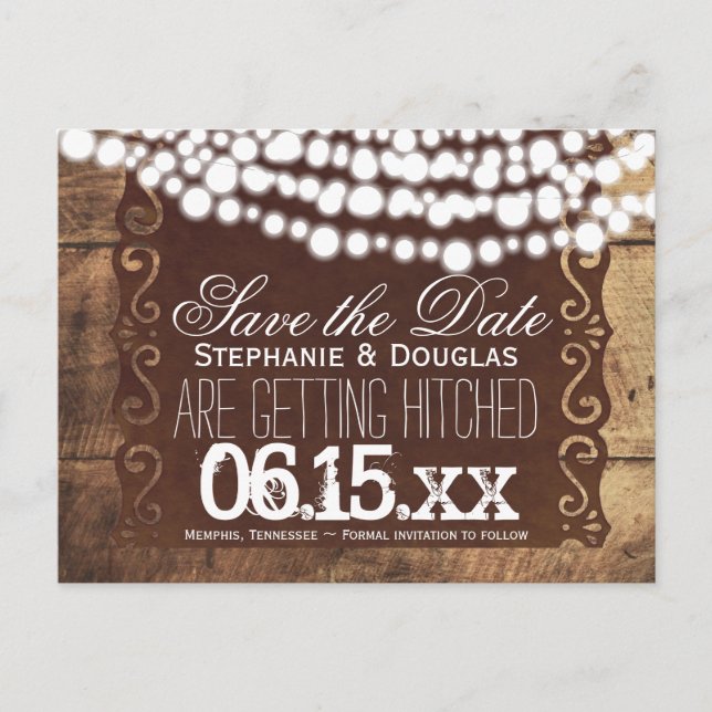 Cartes postales d'annonce de mariage avec guirland (Devant)
