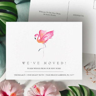 Cartes postales d'aquarelle Flamant rose Changemen