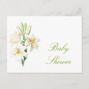 Cartes postales de baby shower de fleurs vintages