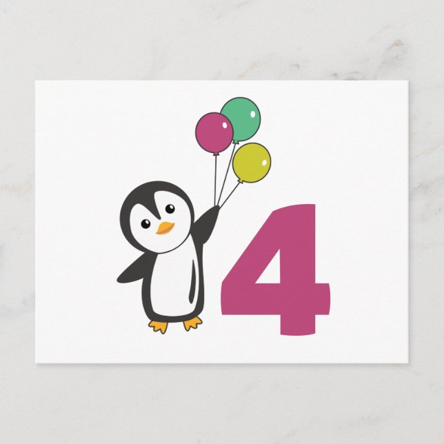 Cartes postales de ballons pour le quatrième anniv (Devant)