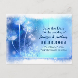 Cartes postales de dandelions de magie bleue pour 