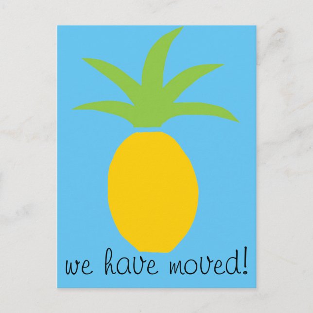 Cartes postales de déménagement à l'ananas pour no (Devant)