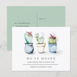 Cartes postales de déménagement Cactus aquarelle