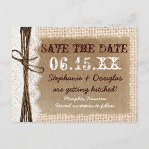Cartes postales de faire-part de mariage rustique