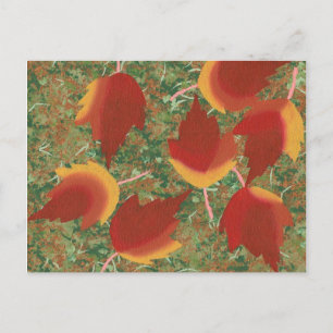 Cartes postales de feuilles d'érable abstraites d'