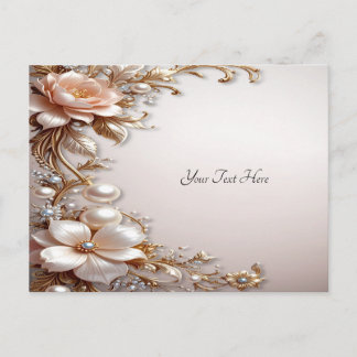 Cartes postales de fleurs roses et blanches douces