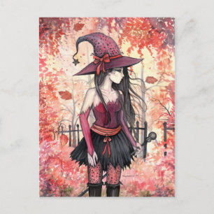 Cartes postales de la sorcière des bois d'automne