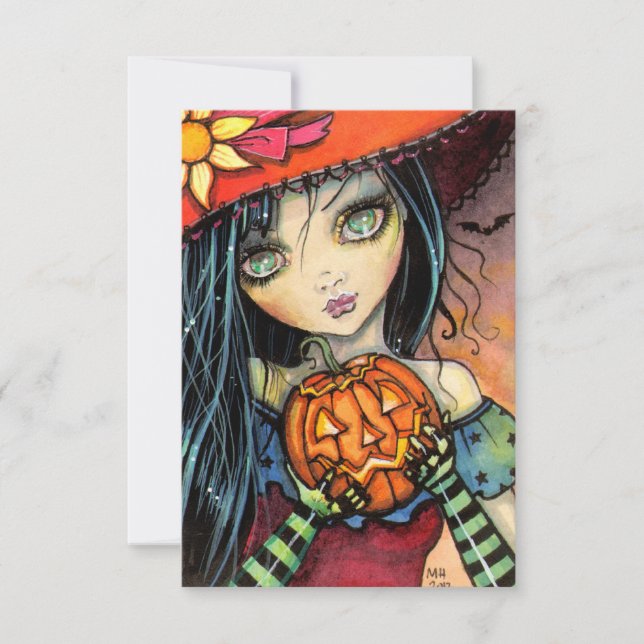 Cartes postales de Little Halloween Witch Hallowee (Devant)