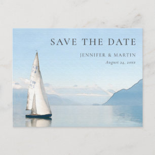 Cartes postales de mariage à l'aquarelle Bateau La