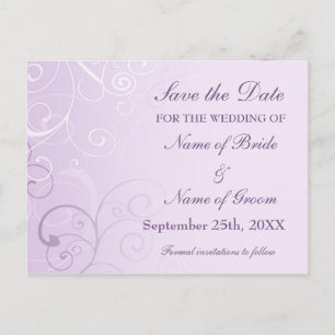 Cartes postales de mariage à motifs de lavande pou