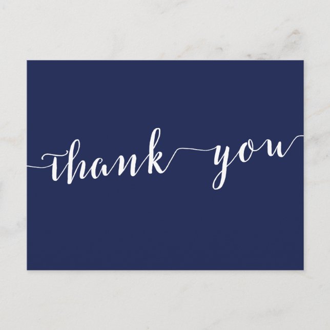 Cartes postales de Mariage bleu marine simple (Devant)