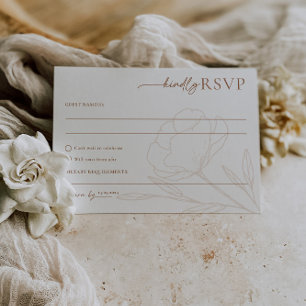 Cartes postales de mariage minimaliste RSVP