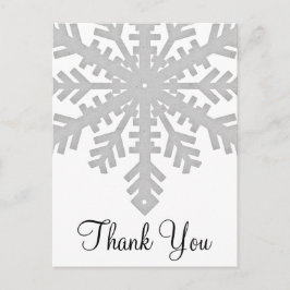 Cartes postales de Merci d'hiver Silver Snowflake