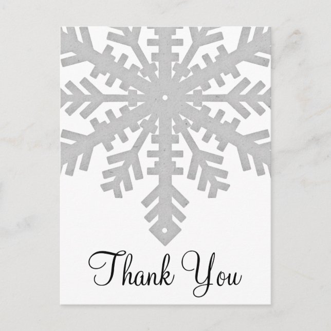 Cartes postales de Merci d'hiver Silver Snowflake (Devant)