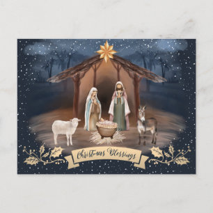 Cartes postales de Noël de la Nativité chrétienne 