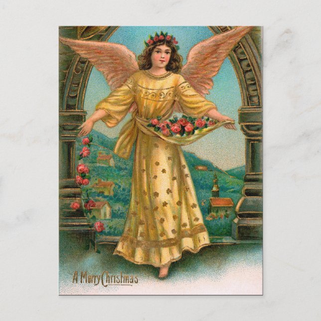 Cartes postales de Noël de l'Ange victorien (Devant)