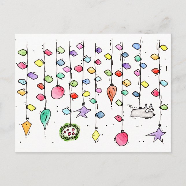 Cartes postales de Noël Doodle (Devant)