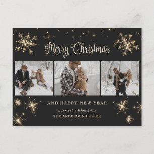 Cartes postales de Noël personnalisées en noir 3 p