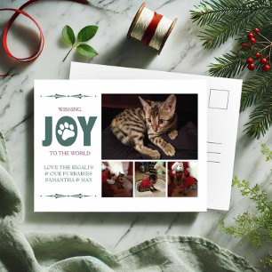 Cartes postales de Noël pour animaux verts