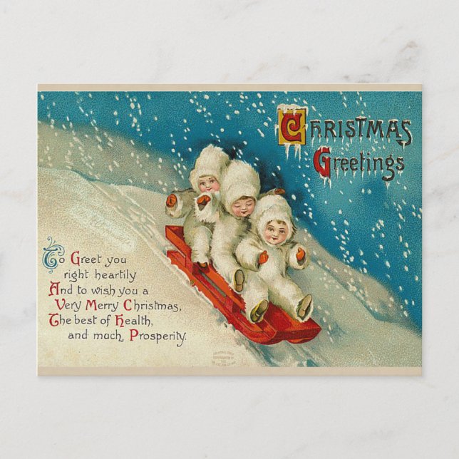 Cartes postales de Noël pour bébés neiges de l'Éta (Devant)