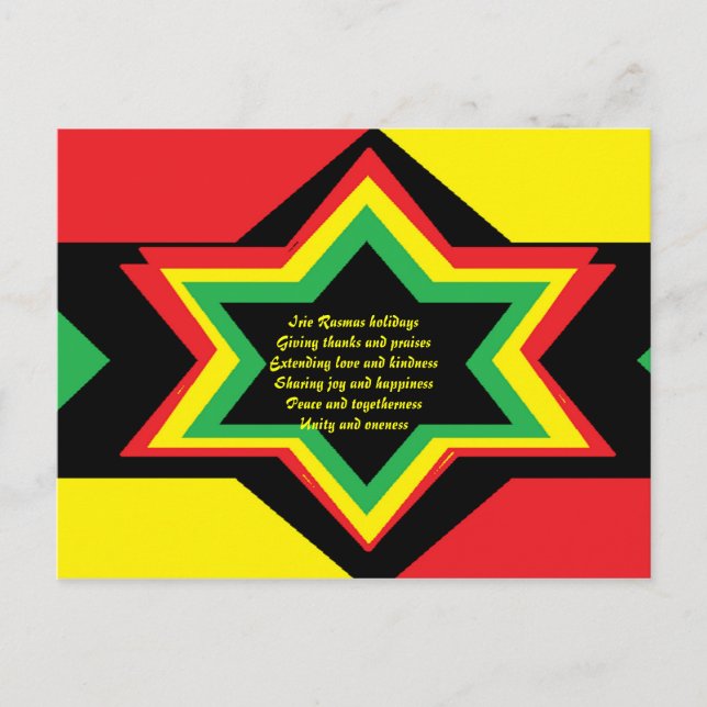 cartes postales de noël rasta-irie rasmas (Devant)