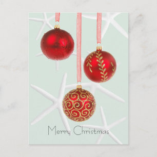 Cartes postales de Noël Tropical Red Starfish