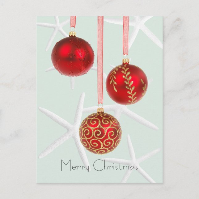 Cartes postales de Noël Tropical Red Starfish (Devant)