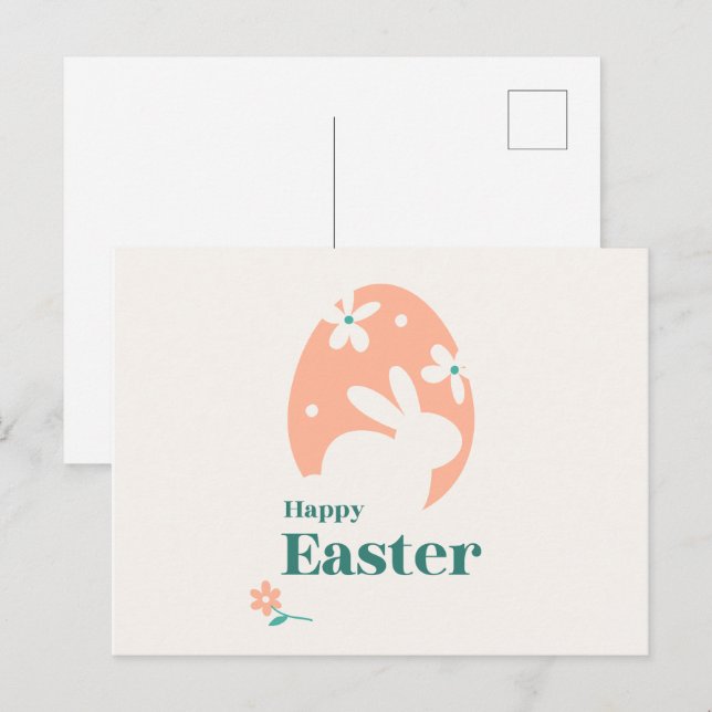 Cartes postales de Pâques Bunny Carte Joyeuse Pâqu (Devant / Derrière)