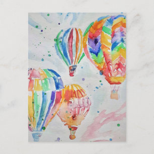 Cartes postales de peinture à l'aquarelle à ballon