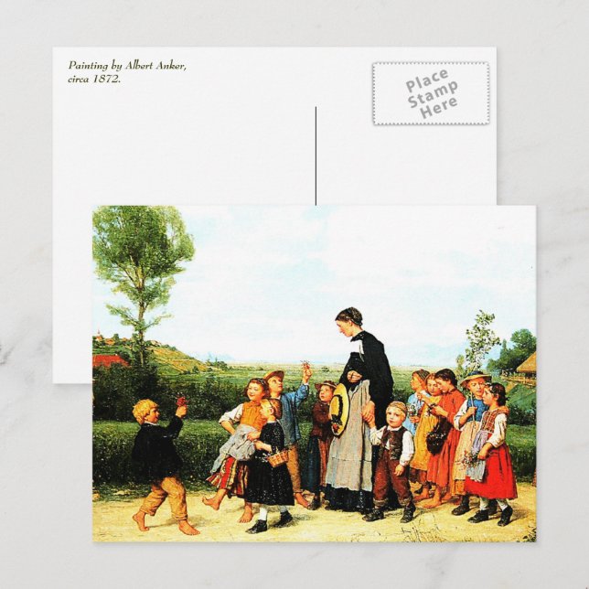 Cartes postales de peinture de l'enseignant de l'é (Devant / Derrière)