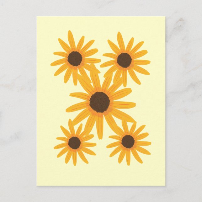Cartes postales de peinture de tournesol jaune (Devant)
