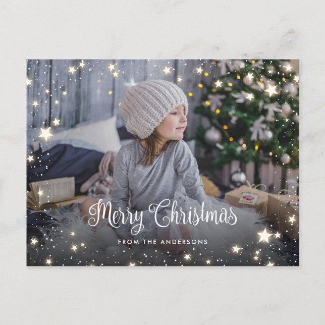 Cartes postales de photos de Noël Magique Starry (Devant)