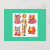 Cartes postales de poupée papier vintage