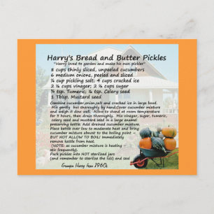 Cartes postales de recettes Pain et Beurre