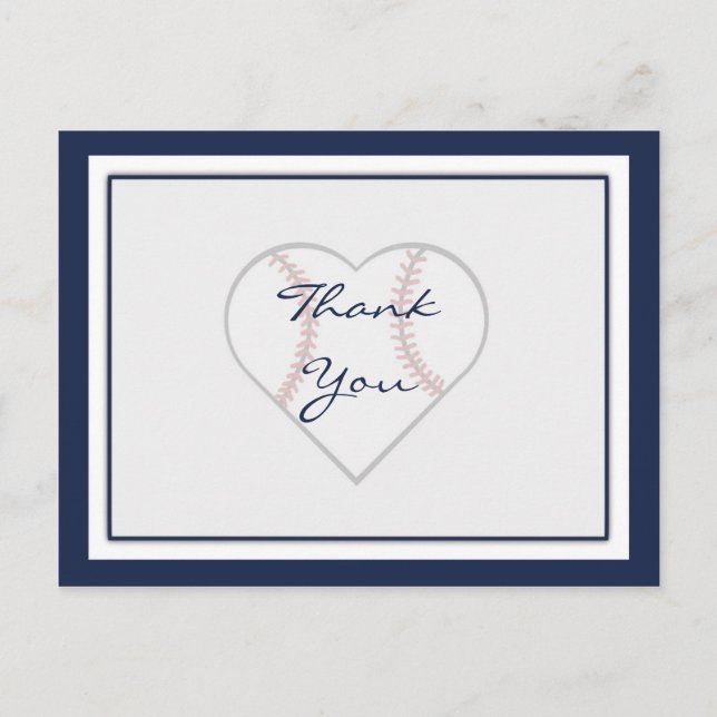 Cartes postales de remerciement de baseball (Devant)