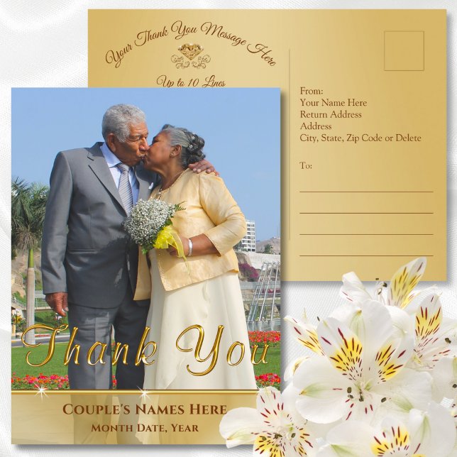 Cartes postales de remerciement de photographie bo (Cheap photo thank you postcards for Anniversary, Wedding, Birthday or any occasion. Photo thank yous)