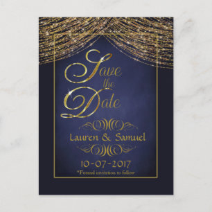 Cartes Postales de Réservation Élégantes Bleu et O
