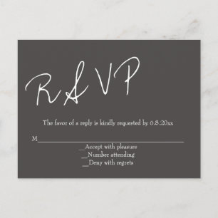 Cartes postales de rsvp de mariage de manuscrit de