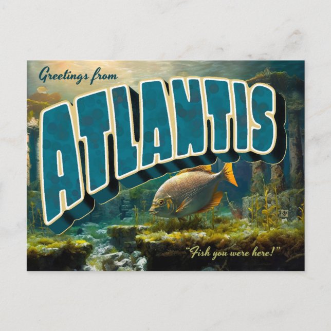 Cartes postales de salutations d'Atlantis (Devant)