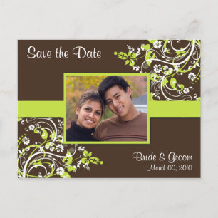 Cartes postales de sauvegarde de date photo vert c