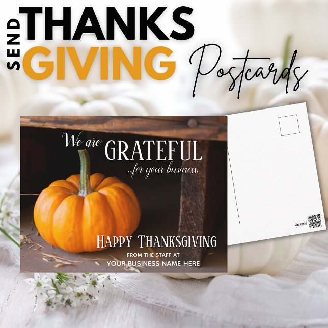 Cartes Postales De Thanksgiving Automne - Gratuit (Give fall business Thanksgiving postcards to your customers and clients, instead of Christmas cards)